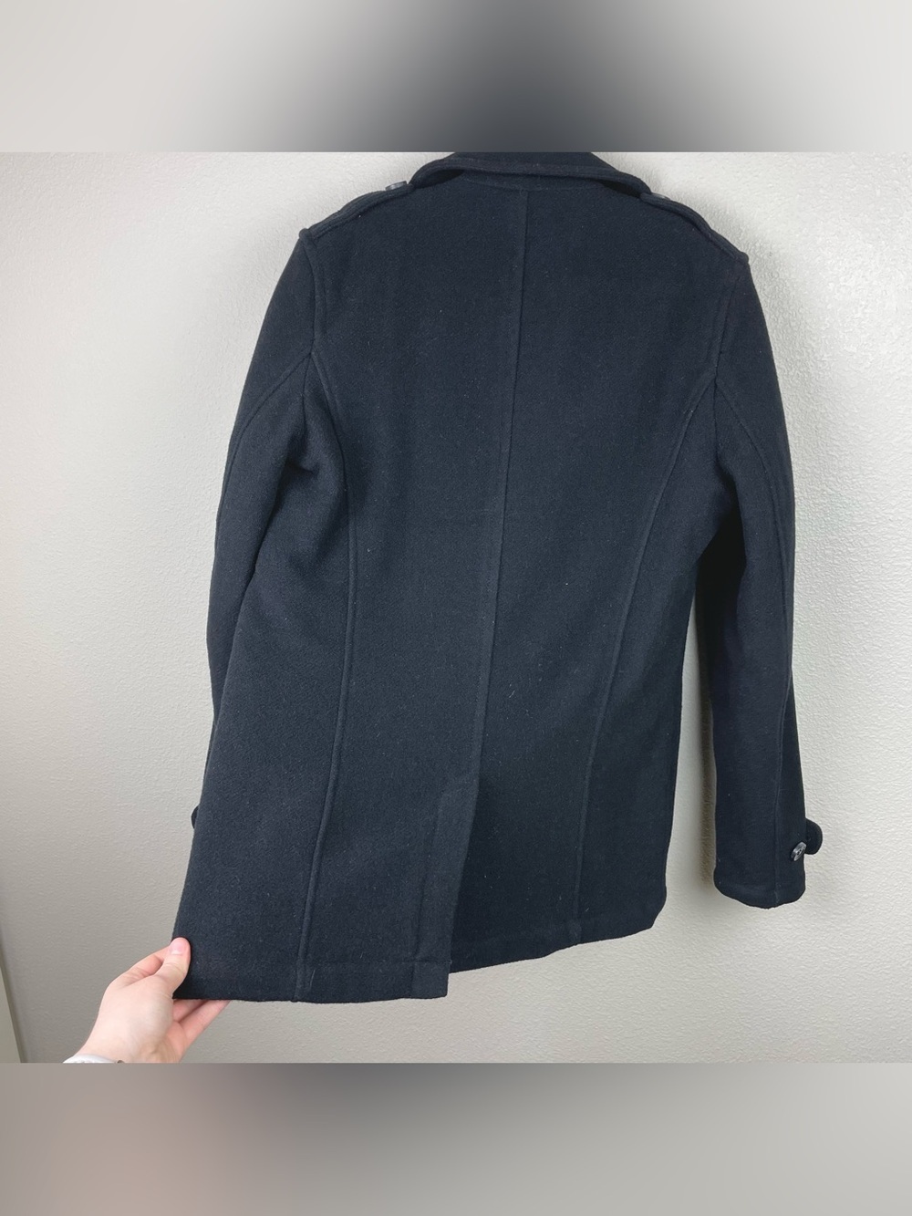 Spiewak & Sons Men's Medium Black Thick Wool Dugan Peacoat Thinsulate Button - Picture 16 of 16